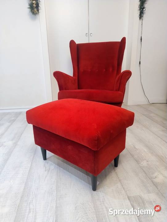 Fotel uszak NORDVALLA rubinowy IKEA