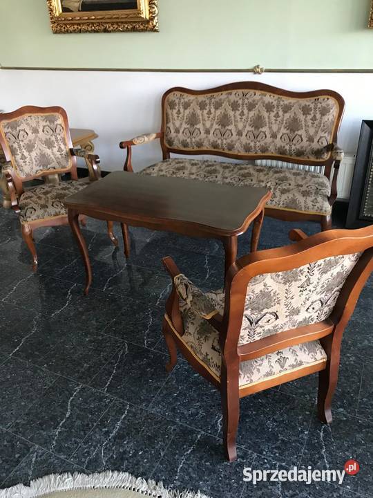 Zestaw mebli kanapa fotele ława drewniane Meble do salonu Warszawa