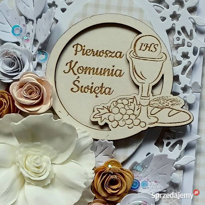 Pamiątka komunijna kartka ręcznie robiona