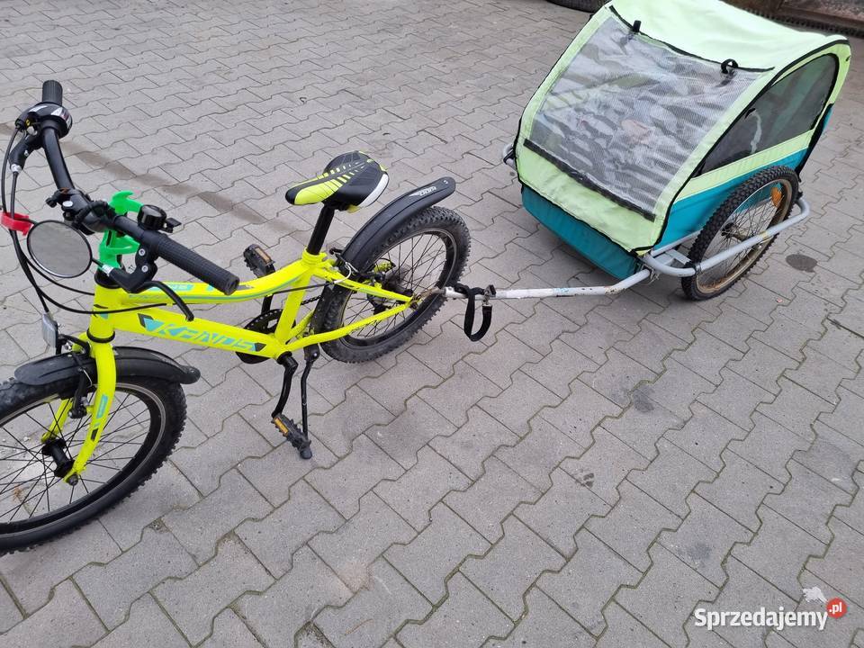 Przyczepa przyczepka rowerowa dwojga dzieci Skawina