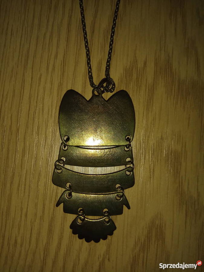 Naszyjnik wisior z łańcuszkiem sowa stare złoto Pozostałe Pszczyna sprzedam