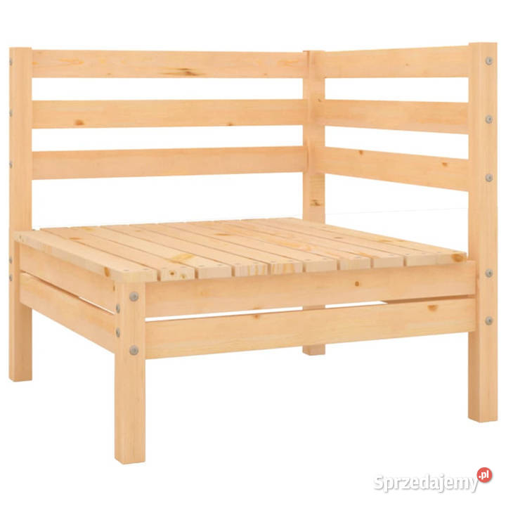 Ogrodowa sofa narożna lite drewno sosnowe