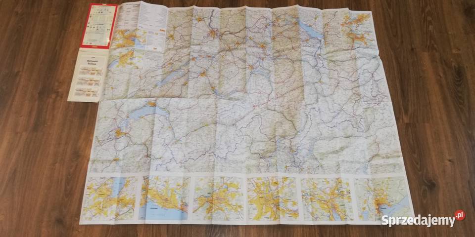mapa samochodowa papierowa Włochy Szwajcaria