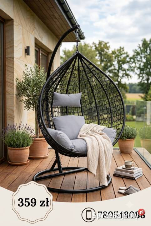 359 NOWY fotel wiszący kokon bujak LUX design Kraków
