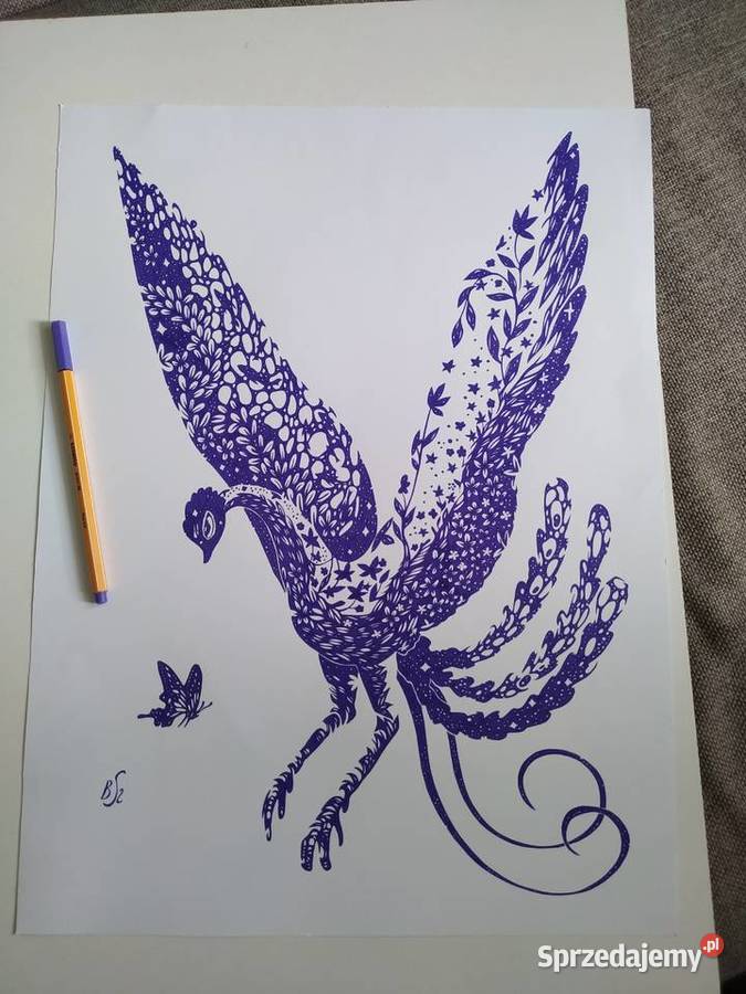 Rysunek feniks 2 cienkopis brystol 36x48 250 gm2 Warszawa