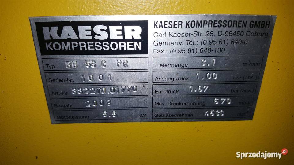 Dmuchawa Kaeser BB53C S003749 Wilków