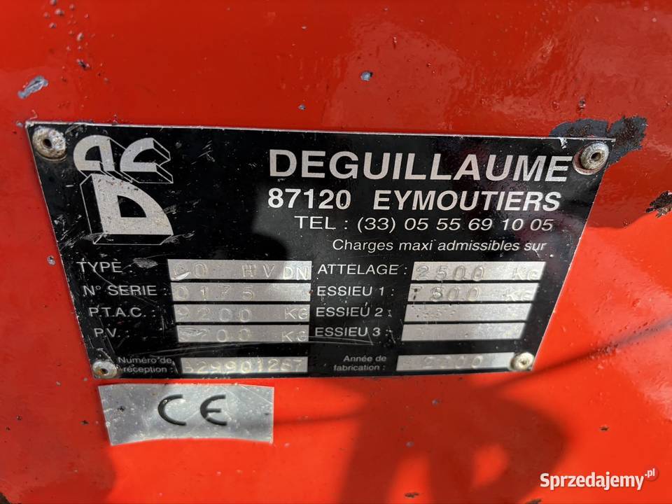 Rozrzutnik obornika 8 t Deguillaume HV Myszyniec sprzedam