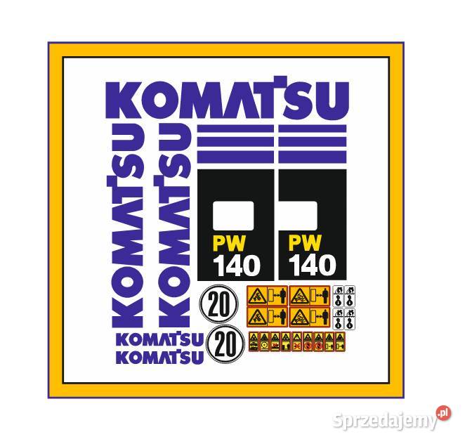 Naklejki zestaw koparka kołowa Komatsu PW 140 Opole