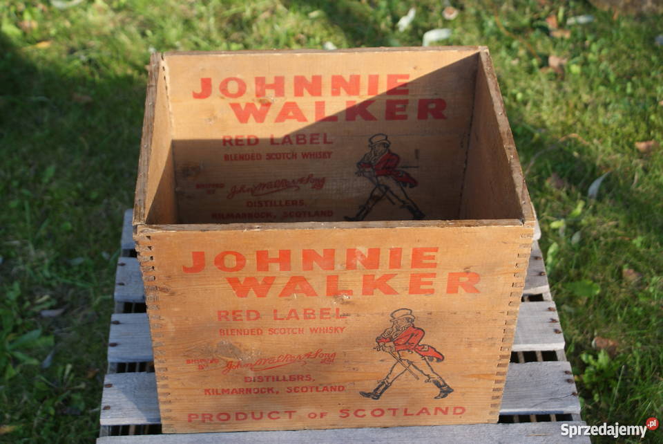 Stara drewniana skrzynka Johnnie Walker lata Warszawa
