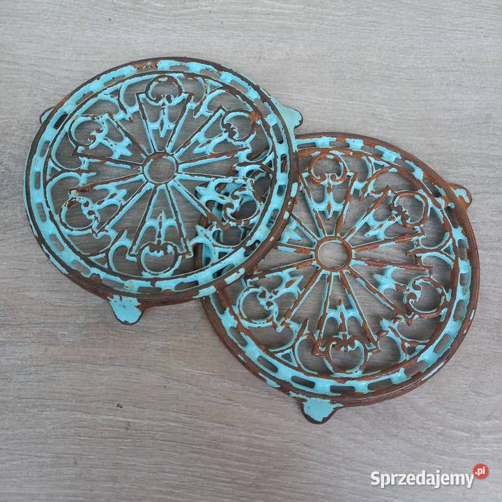 Stara żeliwna emaliowana podstawka kuchenna pod Warszawa