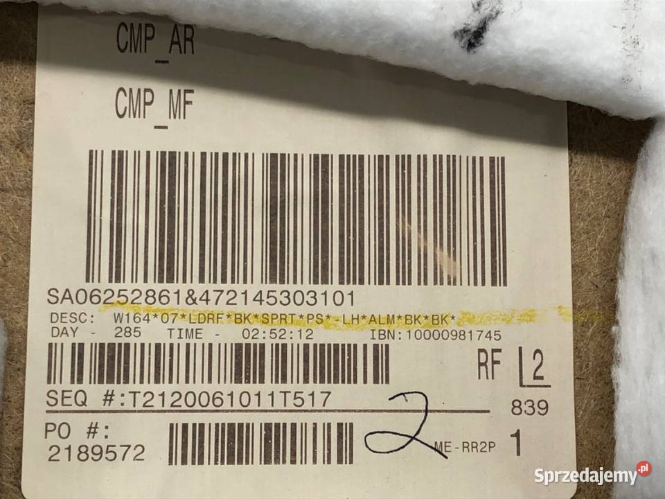 BOCZEK DRZWI PRAWY PRZÓD MERCEDES W164 SUV 0512