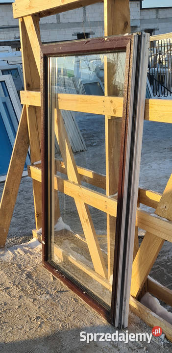 OKNA KacprzaK Witryna 85x131 FIX Używany Mahoń sprzedam