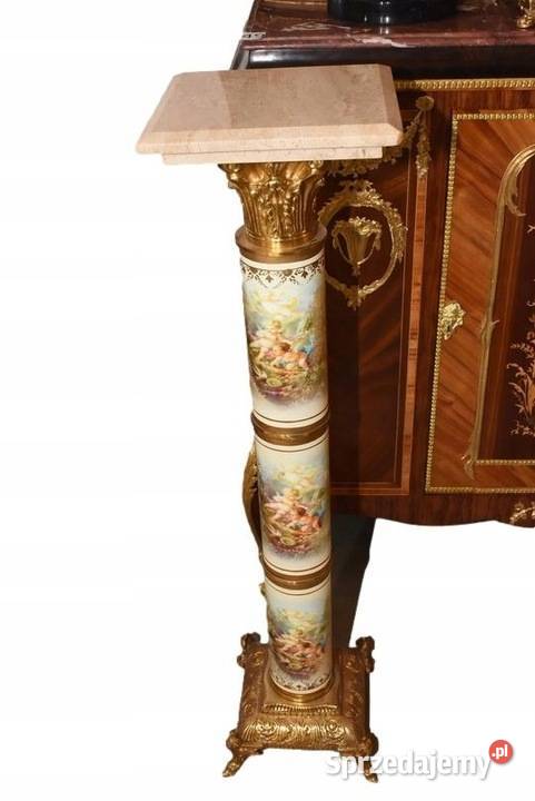 Pałacowy Postument Marmurowy Kolumna Marmur Brąz Kraków