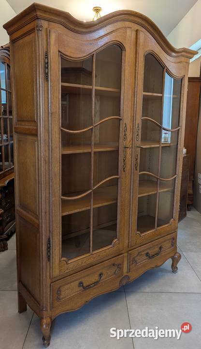 Piękna dębowa bibliotekawitryna ludwikowska Dąbrowa Górnicza