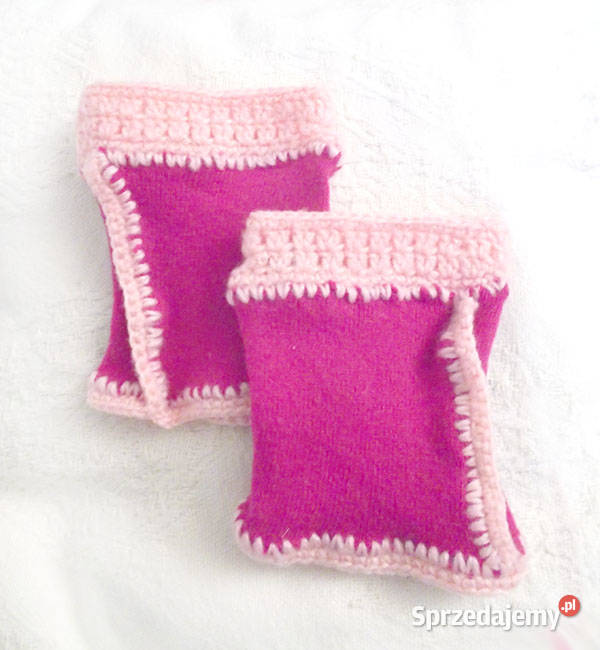 wełniane mitenki fuksja mitenki rękawiczki Łódź