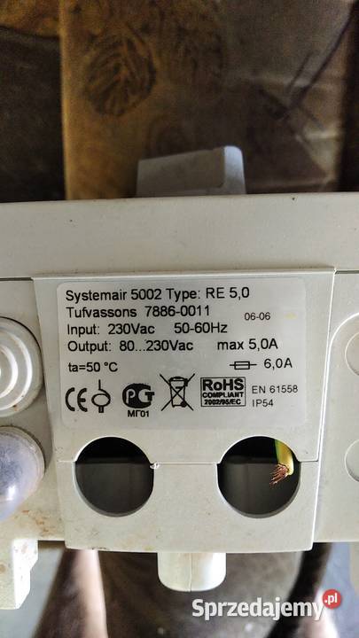 regulator obrotów systemair 5002 type RE 50 Wilcza Wola sprzedam