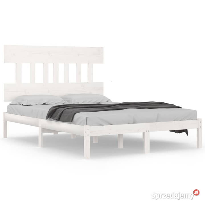 Rama łóżka biała lite drewno 140x190 WM3104719 Warszawa