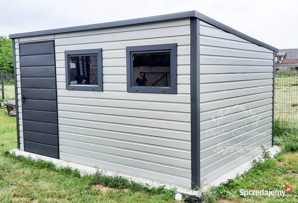 SCHOWEK DOMEK OGRODOWY 35m x 3m spad tył 2x okno Gdańsk