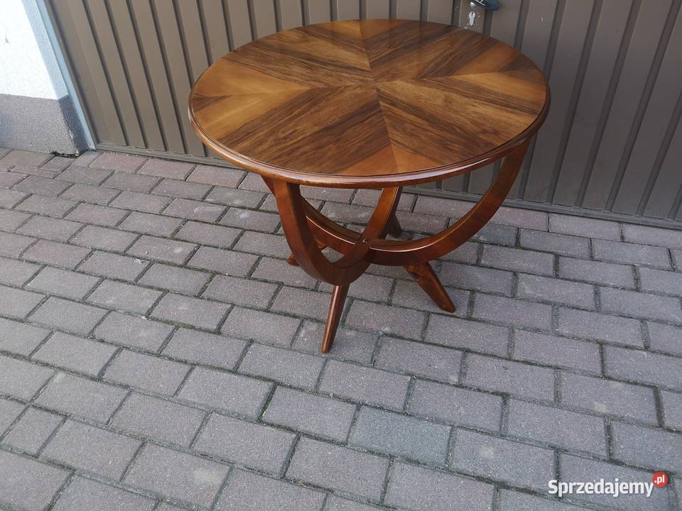 Stolik Typ 682 A ARTDECO PRL Unikat Orzech Antyk Swarzędz