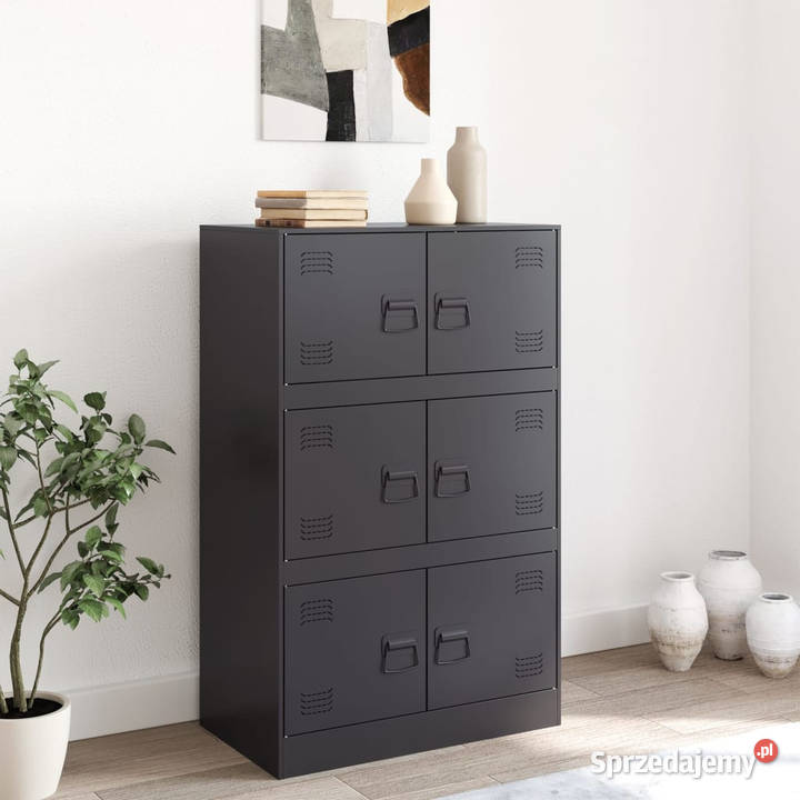 Szafka boczna czarna 67x39x107 stal WM841655 Warszawa