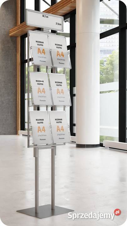 Składany stojak na ulotki 6 kieszeni A4 topper Kotorydz