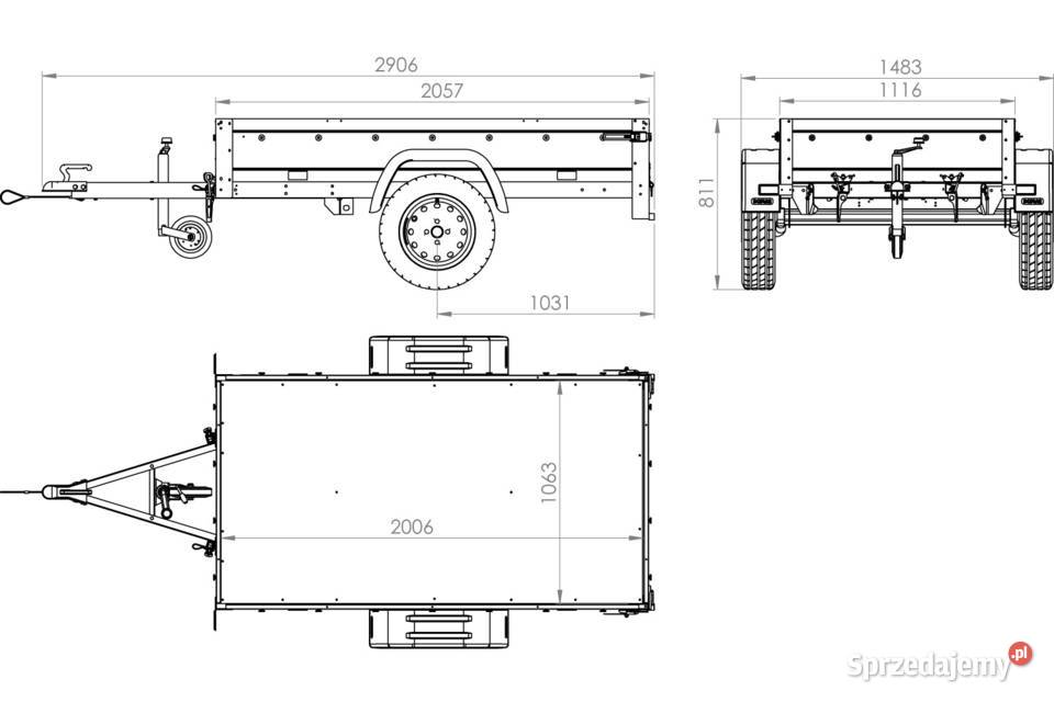 Przyczepka samochodowa 200x106 UNITRAILER GARDEN Przyczepy Siedlce