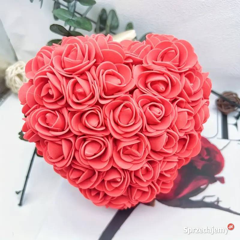 Serce ze Sztucznych Kwiatków Róży Warszawa