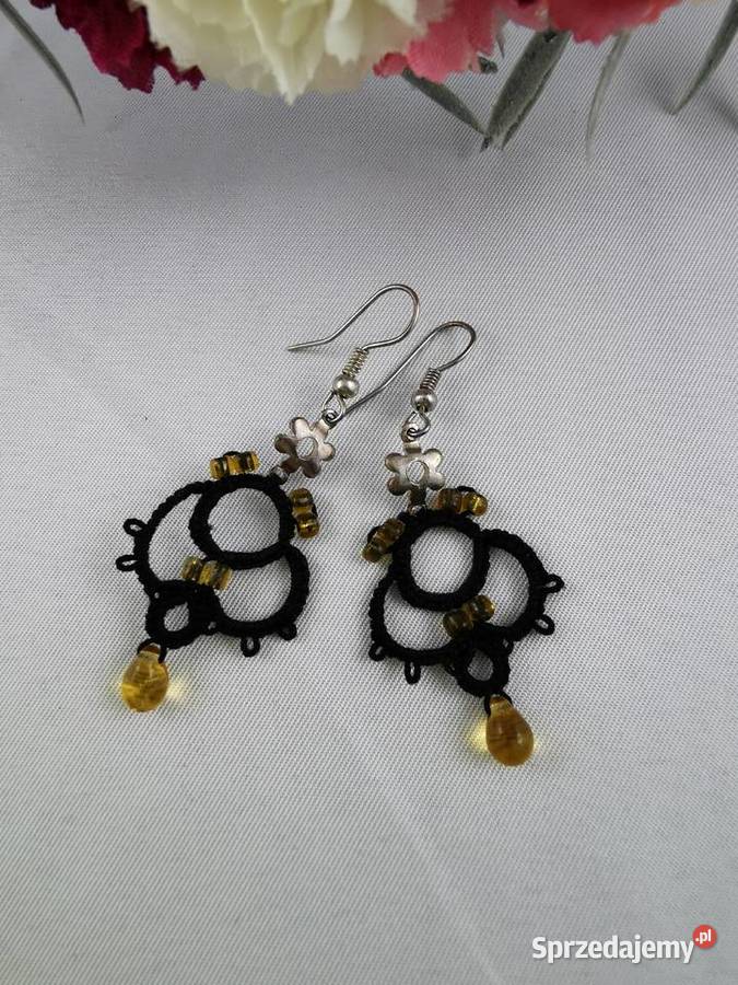 Kolczyki frywolitkowe Kolczyki małopolskie Wiśniowa