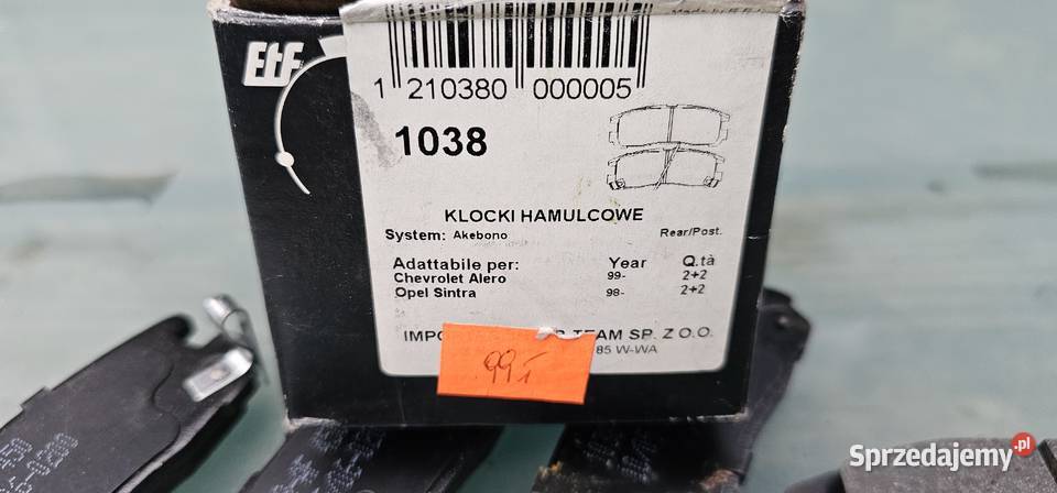 Klocki hamulcowe chevrolet alero 1999 opel wielkopolskie