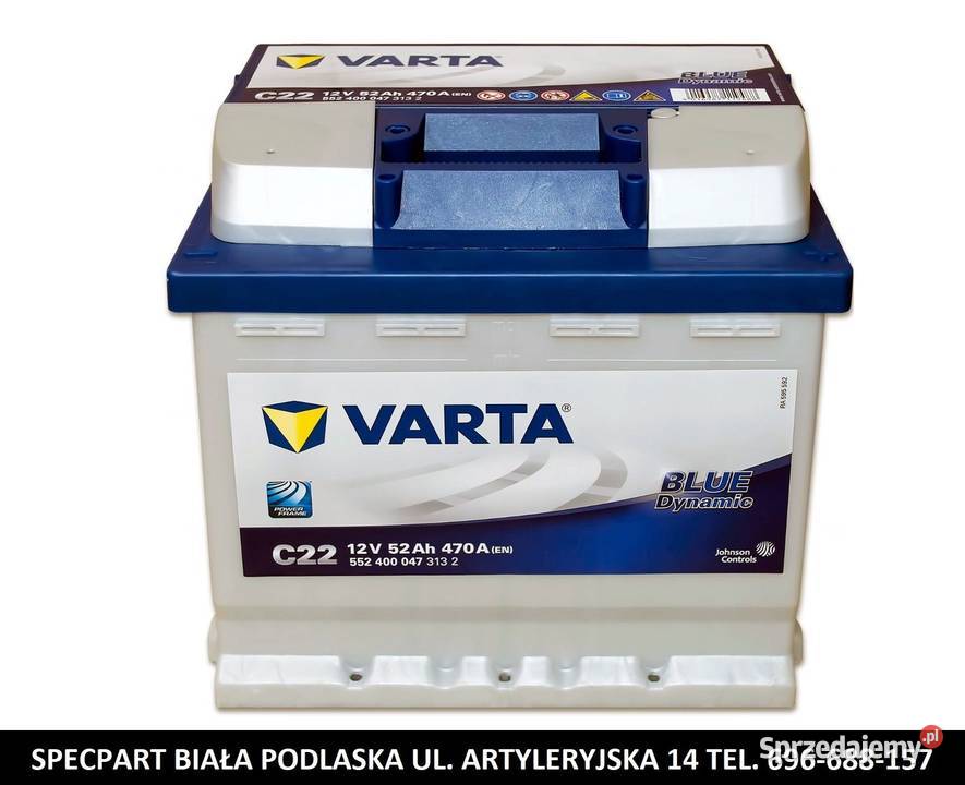 Akumulator VARTA Blue Dynamic C22 52Ah 470A EN Biała Podlaska sprzedam