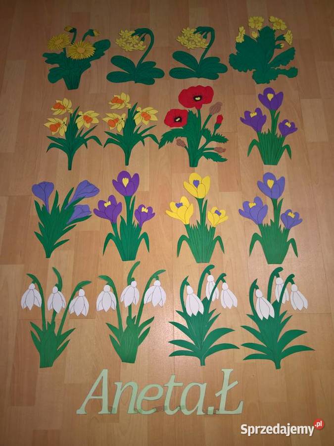 Wiosenne kwiaty dekoracje z brystolu 504 102 444 Garwolin
