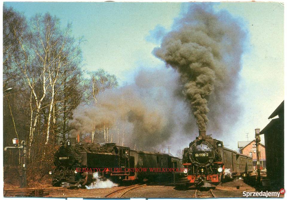 Stara pocztówka lokomotywa parowóz 11 Ostrów Wielkopolski