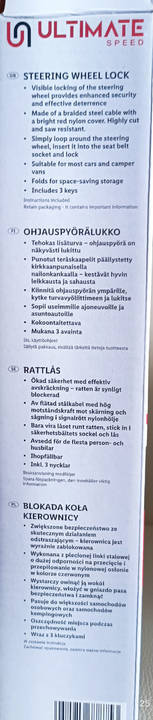 Antykradzieżowa blokada kierownicy Ultimate Blokady podkarpackie Zarszyn sprzedam