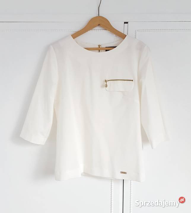 Biała bluzka prosta Figl S 36 zamek biel Szczecin