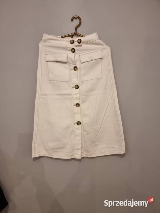 Biała jeansowa spódnica midi Lost Ink XXS Kraków