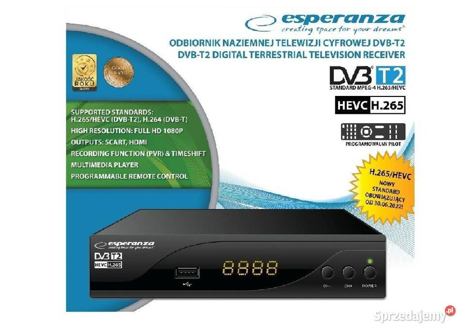 Dekoder Tuner dvbt2 hevc esperanza ev 106 P