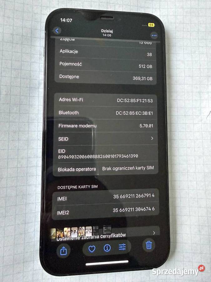 iPhone 12Pro 512GB Warszawa sprzedam