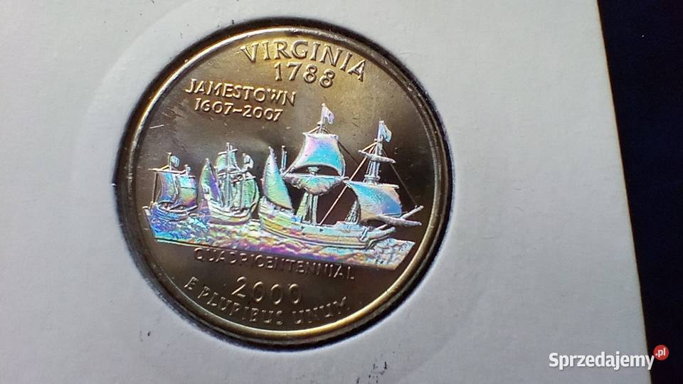 Stare monety 14 dolar 2000 Wirginia USA hologram