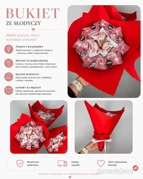 Bukiet ze słodyczy wyjątkowy prezent na każdą Kęsowo sprzedam