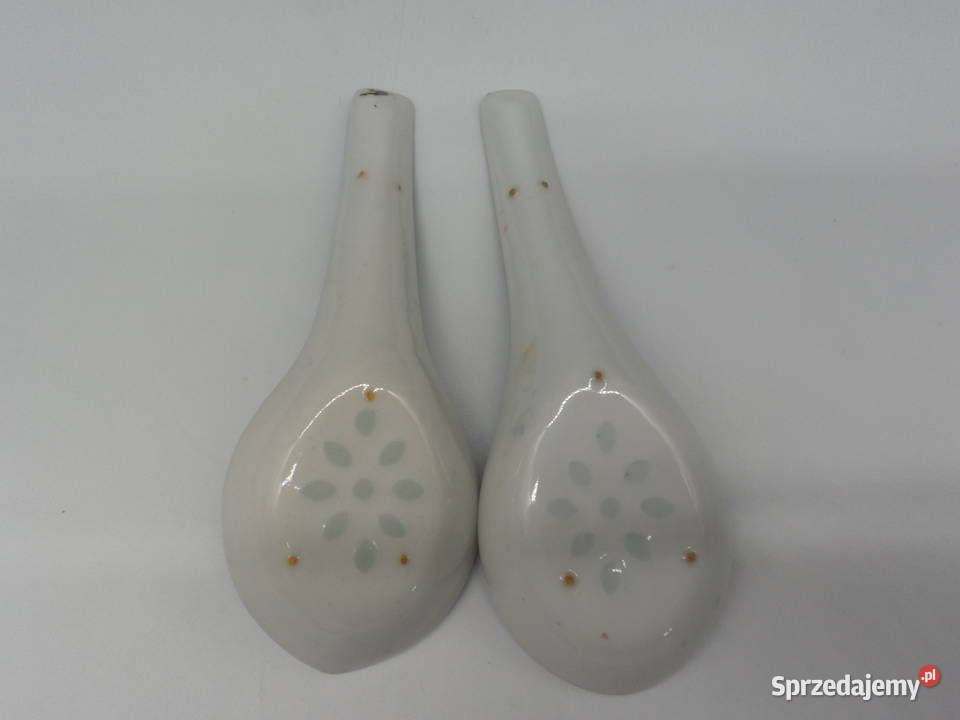 Chińskie porcelanowe łyżki 2 porcelana ryżowa wielkopolskie Raszków