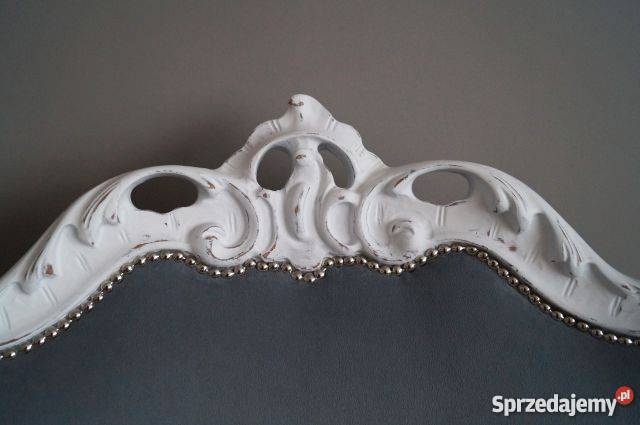 Fotel barokowy shabby chic szary