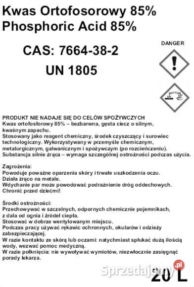 Kwas Ortofosforowy Orthophosphoric acid 85 CAS