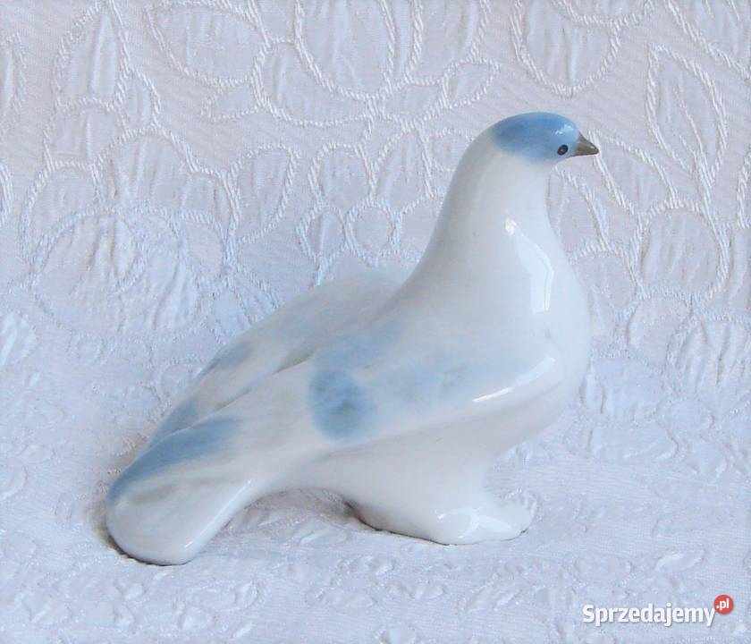 figurka gołąb sygnatura Porcelana i szkło Łuków