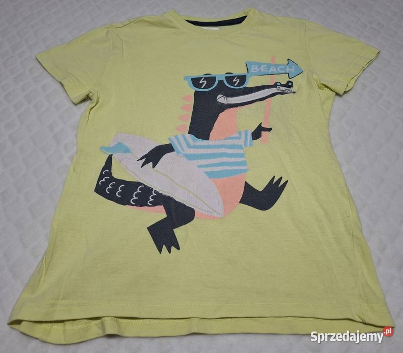 Koszulka krótki rękaw Tshirt żółta krokodyl Boys Bluzki, koszulki i kaftaniki śląskie Czeladź