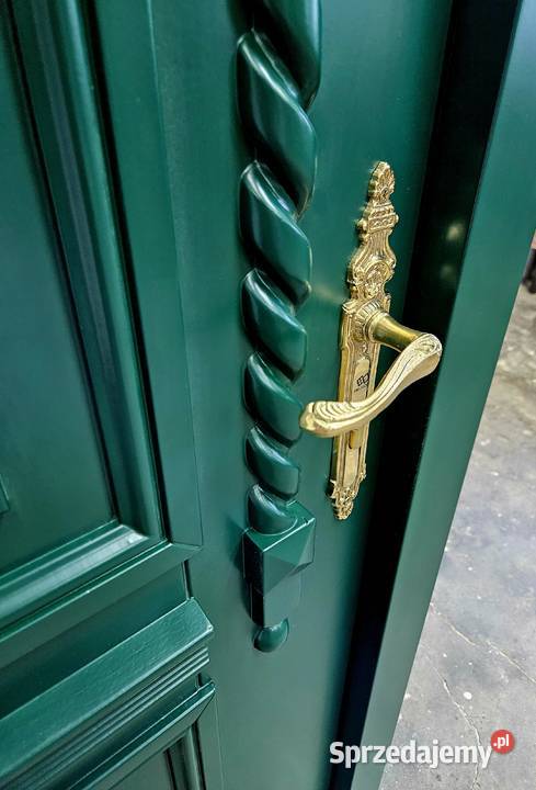 Drzwi DŁUGOSZ zewnętrzne RAL6005 zieleń mchu Oleśnica sprzedam