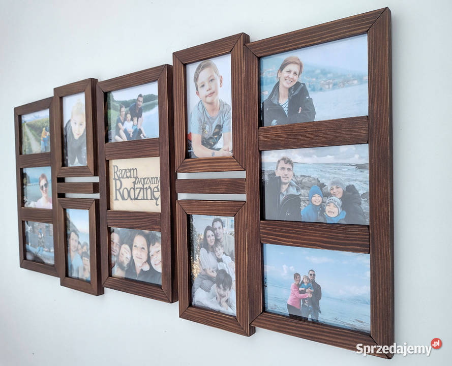 Drewniana Multirama Ramka na 12 zdjęć 10x15 Gorzów Wielkopolski