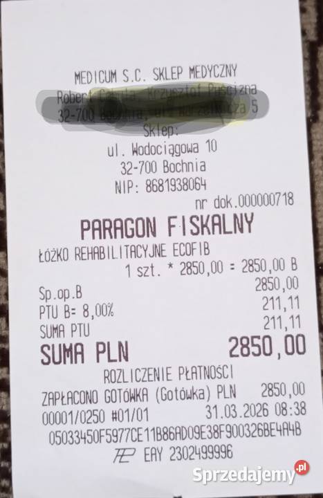 Łóżko rehabilitacyjne na gwarancji Koszalin