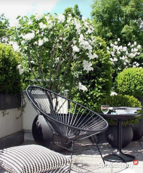 krzesło ogrodowe rattanowe czarne