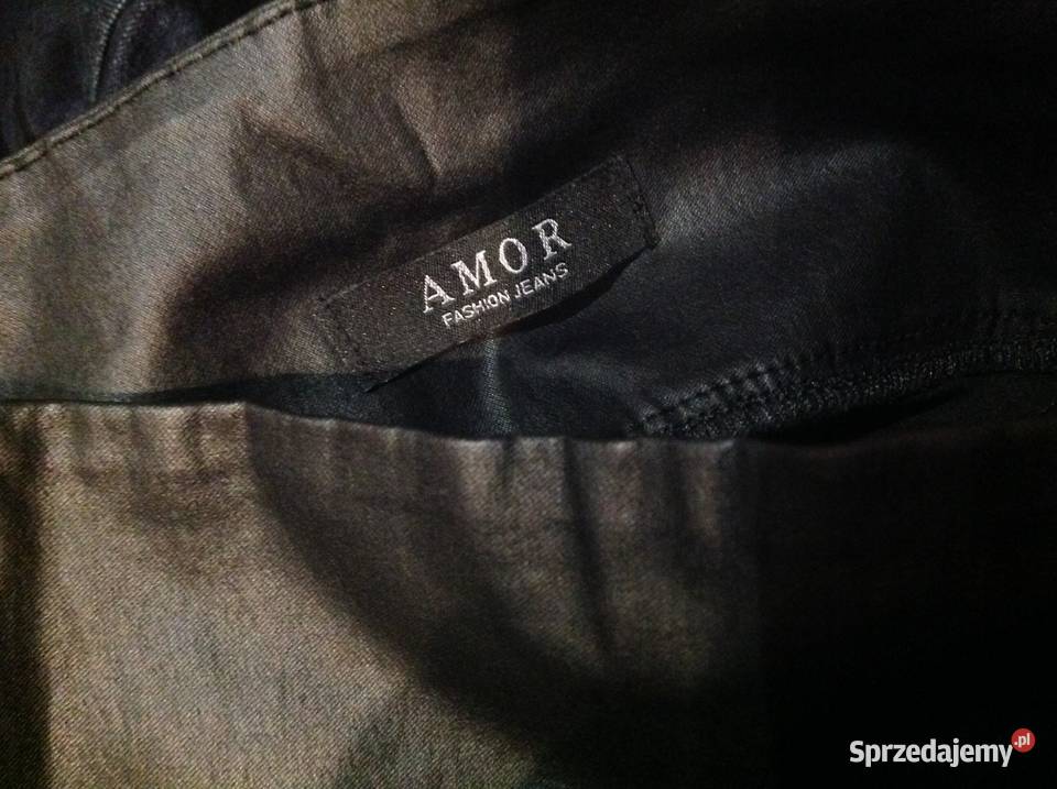 Spodnie Legginsy Woskowane Czarne Damskie 31