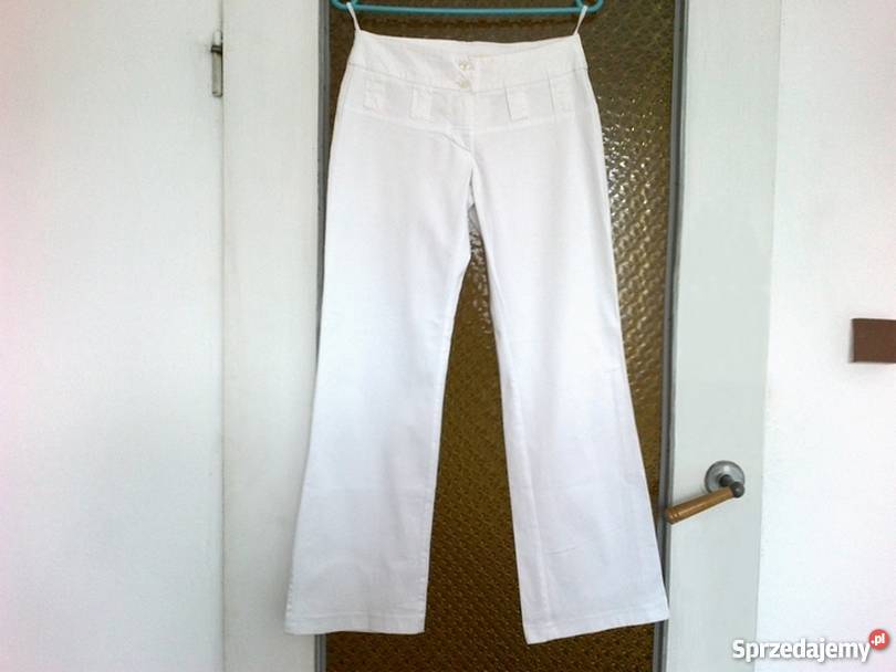 Spodnie damskie XS 34 białe na lato Długie Strzegom
